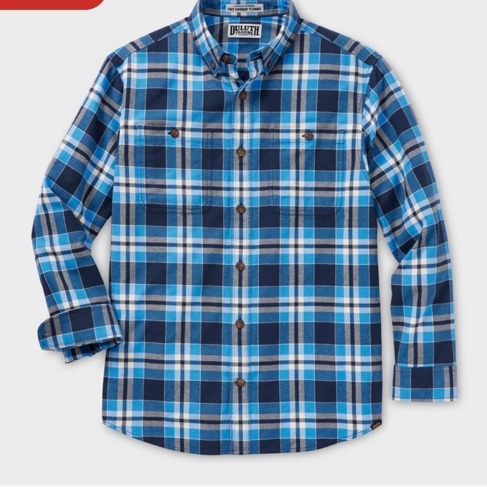Duluth Trading Co Men's Free Swingin' Flannel Relaxed Fit Shirt Size Small Slim